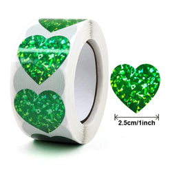 100-500pcs Heart Stickers for Envelopes Valentine's Day Sparkling Heart Stickers Decorative Love Stickers Holiday Decoration (Online Order Only)