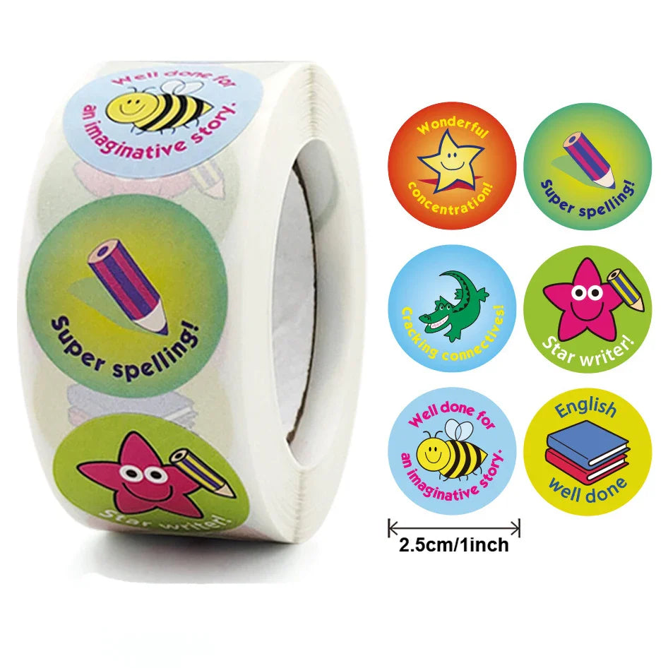 100-500pcs Cute Cartoon Reward Stickers For Kids School Teacher Supplies For Classroom Potty Training Sticker Motivational Label (Online Order Only)