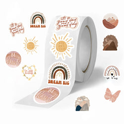 500pcs/roll BOHO Inspirational Journal Materials Cartoon Graffiti Stickers Phone Guitar Laptop Notebook Suitcase Bottles Gift (Online Order Only)