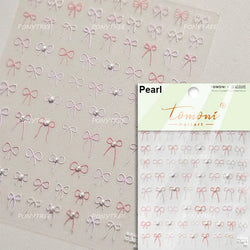 White Black Pink Bowknot Lace Star Pearl Tassel Pendant Shiny 5D Embossed Relief Self Adhesive Nail Art Stickers Manicure Decals (ONLINE ORDER ONLY)