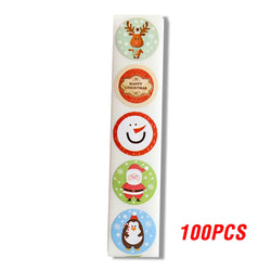 100-500pcs Christmas Sticker Cartoon Christmas Tree Santa Claus Paper Label Merry Christmas Cute Stickers Stationery Stickers (ONLINE ORDER ONLY)