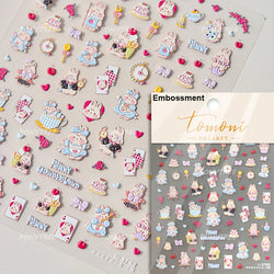 Hot Stamping Pearl Mahjong Get Rich Winning Card Bowknot Self Adhesive Nail Art Stickers Character Photo Frame Manicure Decals (Online Order Only)