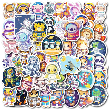 55 Cartoon Animal Astronaut Stickers for Helmet, Desktop, Wall Decoration (Online Order Only)