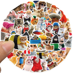 10/30/50pcs  Funny Animals Cat Meme Stickers Cute Cartoon Decals Kids Toys Laptop Notebook Luggage Motorcycle Decoration Sticker (ONLINE ORDER ONLY)