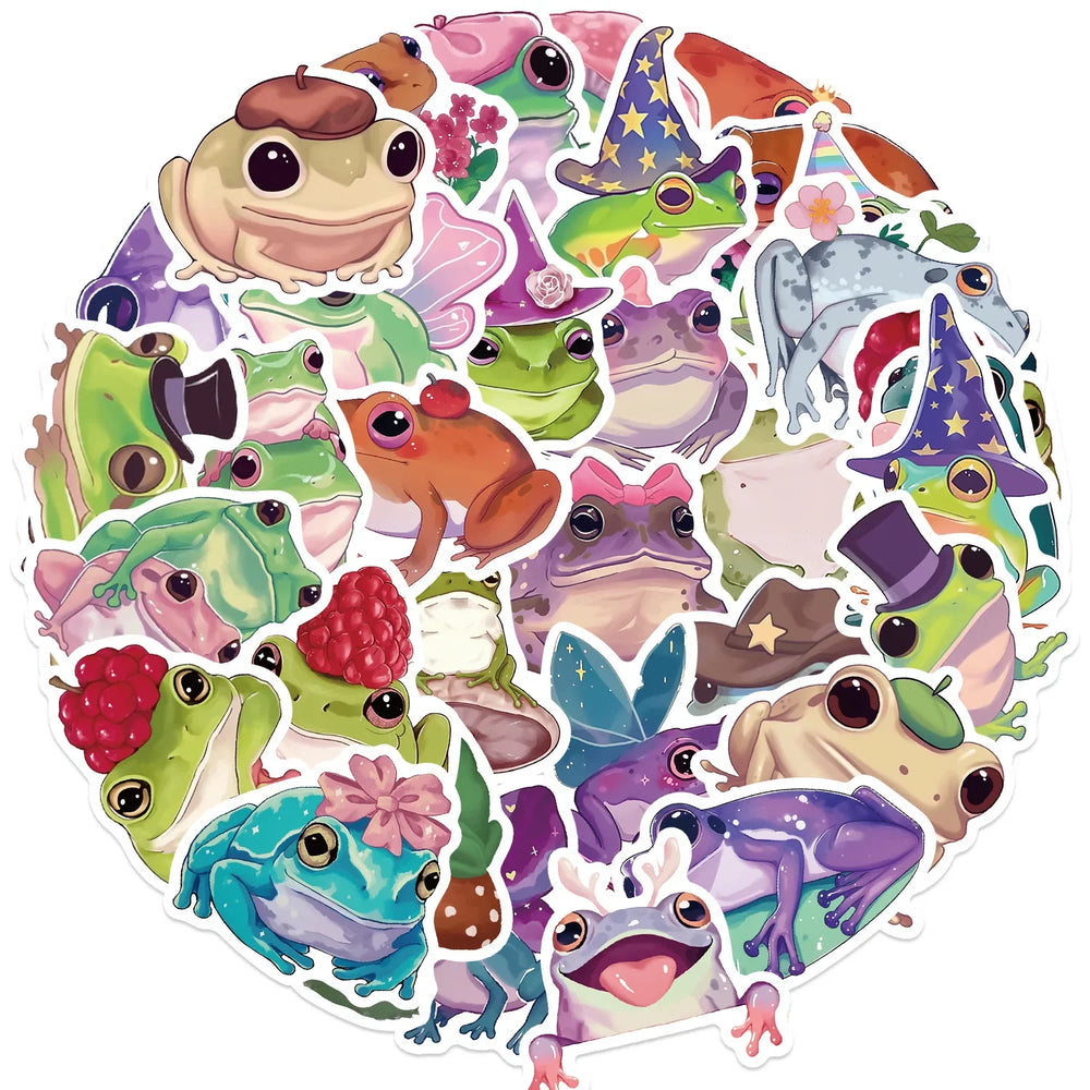 Cartoon Frog Graffiti Stickers for Suitcase, Skateboard, Laptop, Phone - 10/30/50Pcs (ONLINE ORDER ONLY)
