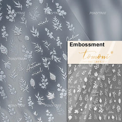 Embroidered Butterfly Flower Colourful Gradient Morning Glory Leaves Self Adhesive Nail Art Stickers Rhinestone Manicure Decals (ONLINE ORDER ONLY)