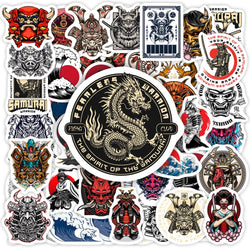 Japanese Samurai Stickers Bushido Demon Mask Evil Ghost Gift DIY for Motorcycle Helmet Drawing Board Guitar Phone Laptop Sticker (ONLINE ORDER ONLY)