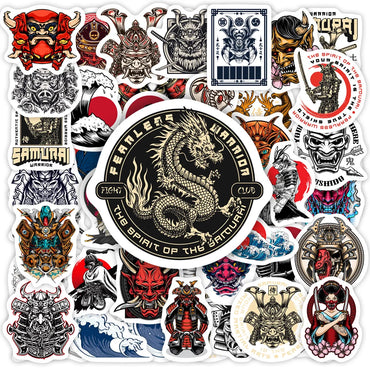 Japanese Samurai Stickers Bushido Demon Mask Evil Ghost Gift DIY for Motorcycle Helmet Drawing Board Guitar Phone Laptop Sticker (ONLINE ORDER ONLY)