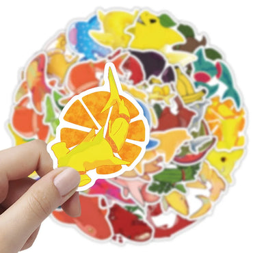 10/30/54PCS Fruit Graffiti Stickers Funny Shark Cartoon Decals Kids Toys Luggage Laptop Phone Guitar Car Decoration Food Sticker (ONLINE ORDER ONLY)