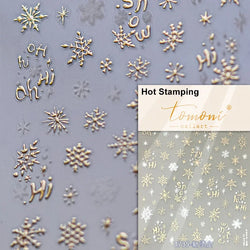 Dressy Embossment Colorful Gradient Snowflakes Laser Silver Christmas Tree Winter Bowknot Santa Nail Art Stickers Manicure Decal (Online Order Only)