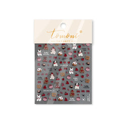 Cute Bowknot Dog Puppy Bear Strawberry Cake Fruit Juice Coffee Desserts Corgi Cherry Adhesive Nail Art Stickers Manicure Decals (ONLINE ORDER ONLY)