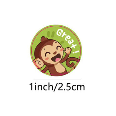 100-500pcs New Sticker Animals Reward Sticker For Kids Cute Pattern School Teacher Supplies 1 Inch Kawaii Encourage Sticker (ONLINE ORDER ONLY)