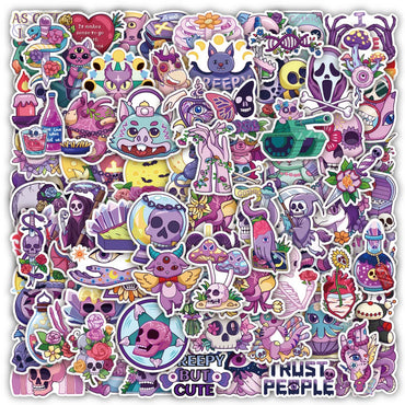 10/30/50/100PCS Cute Gothic Artistic Horror Halloween Stickers Cartoon Decal Laptop Phone Luggage Funny Cool Sticker for Kid Toy (ONLINE ORDER ONLY)