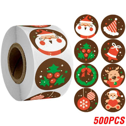 100-500pcs Thank You Label Sealing Stickers Merry Christmas Kraft Handmade Sticker Card Box Package Wedding Decor Party Supplies (ONLINE ORDER ONLY)