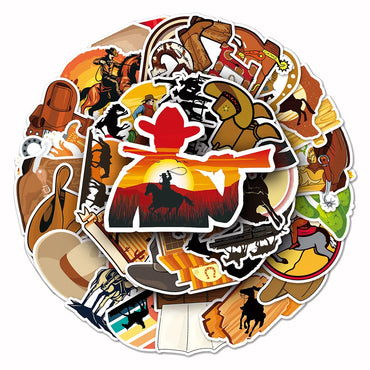 10/30/50pcs Anime Western Cowboy Cool Stickers Decals Motorcycle Luggage Laptop Phone Skateboard Car Fridge Waterproof Sticker (ONLINE ORDER ONLY)