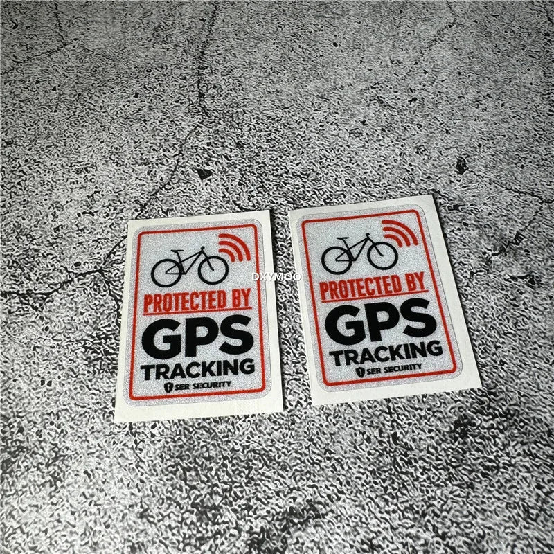 2x Warning GPS Device Car Styling Stickers Decal Road Mountain Fold Bike Bicycle Decals (ONLINE ORDER ONLY)
