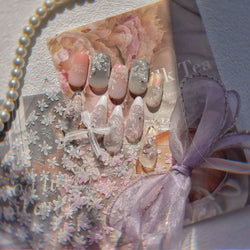 White Pink Flower Dreamy Romantic Petal Jelly Shiny Peach Blossom Polarized Light Delicate Nail Art Stickers 5D Manicure Decals (ONLINE ORDER ONLY)