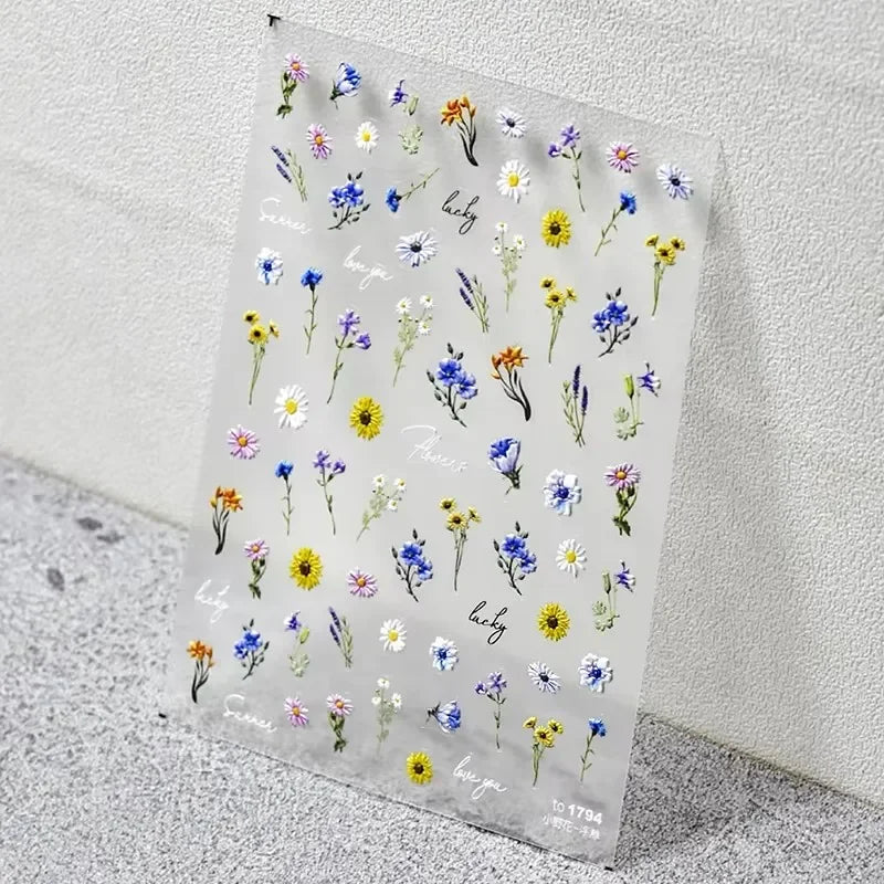 Autumn Fall Sunflower Rabbit Leaves Crane Rose Sun Mountain Hill Produce Good Harvests Cookie Nail Art Sticker Decoration Decals (ONLINE ORDER ONLY)