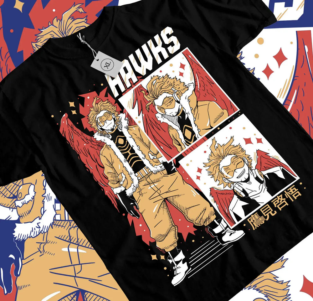 Wing Hero Hawks T-Shirt: Keigo Takami Anime Manga Tee (ONLINE ORDER ONLY)