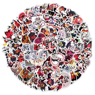 10/30/50/100pcs Anime HELLUVA Boss Graffiti Waterproof Stickers Notebook Laptop Suitcase Phone Cool Cartoon Sticker Kids Toys (Online Order Only)