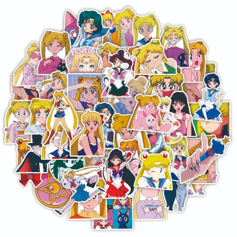 Sailor Moon Anime Stickers Set - Laptop, Guitar, Car, Bike, Kids Toys (Online Order Only)