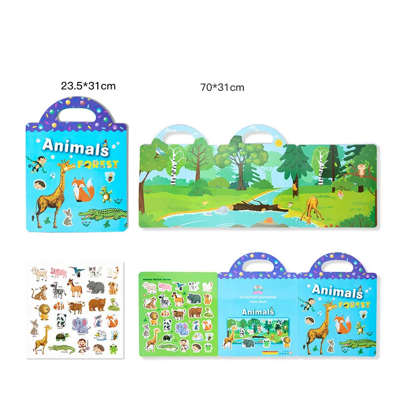 Cartoon Sticker Book for Kids Ages 2-4: DIY Puzzle Game Educational Toy (ONLINE ORDER ONLY)