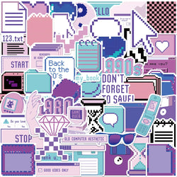 Cartoon Pixel Style Icon Stickers for Laptop Phone Fridge Helmet - 10/30/53PCS (Online Order Only)