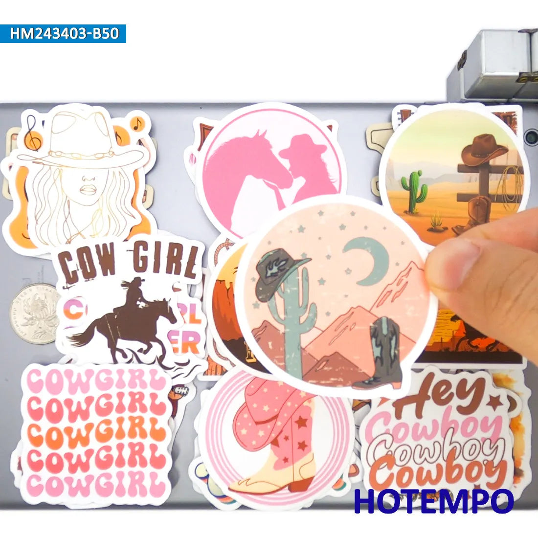 20/30/50Pieces, Cowgirl Stickers, USA Western Culture, Country Music, Retro Fashion, for DIY Creative Decoration, Sticker Toys (ONLINE ORDER ONLY)