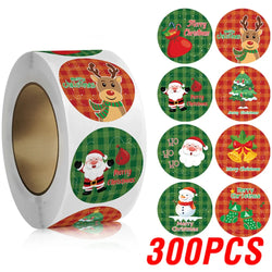 100-500pcs Merry Christmas Stickers Christmas Theme Seal Labels Stickers For DIY Gift Baking Package Envelope Stationery (ONLINE ORDER ONLY)
