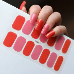 14Tips Solid Color Stickers Nail Art Supplies European & American Simple Decals Oil Film Decals Press on Nails Stickers Designer (ONLINE ORDER ONLY)