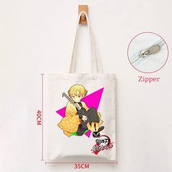 Demon Slayer Canvas Bag: Nezuko & Tanjiro Zipper Tote (ONLINE ORDER ONLY)