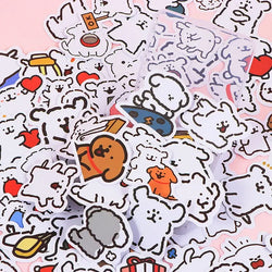 10/50/100PCS Cartoon Cute Line Dog In The Book Stickers DIY Toy Laptop Luggage Skateboard Suitcase Guitar Graffiti Decal Sticker (ONLINE ORDER ONLY)