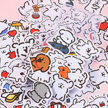 10/50/100PCS Cartoon Cute Line Dog In The Book Stickers DIY Toy Laptop Luggage Skateboard Suitcase Guitar Graffiti Decal Sticker (ONLINE ORDER ONLY)