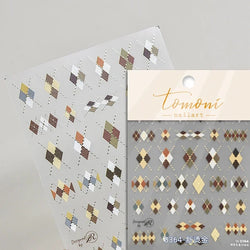 Shiny Colorful Color Block Fragment Square Fragment Grid Rhombus 3D Self Adhesive Nail Art Stickers Rhinestone Manicure Decals (Online Order Only)