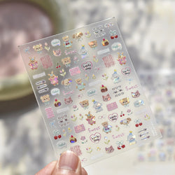 Lovely Animals Cat Dog Bear Party Puppy Kitten Cake Bowknot Flower Love Heart Lace Gird Adhesive Nail Art Sticker Manicure Decal (ONLINE ORDER ONLY)