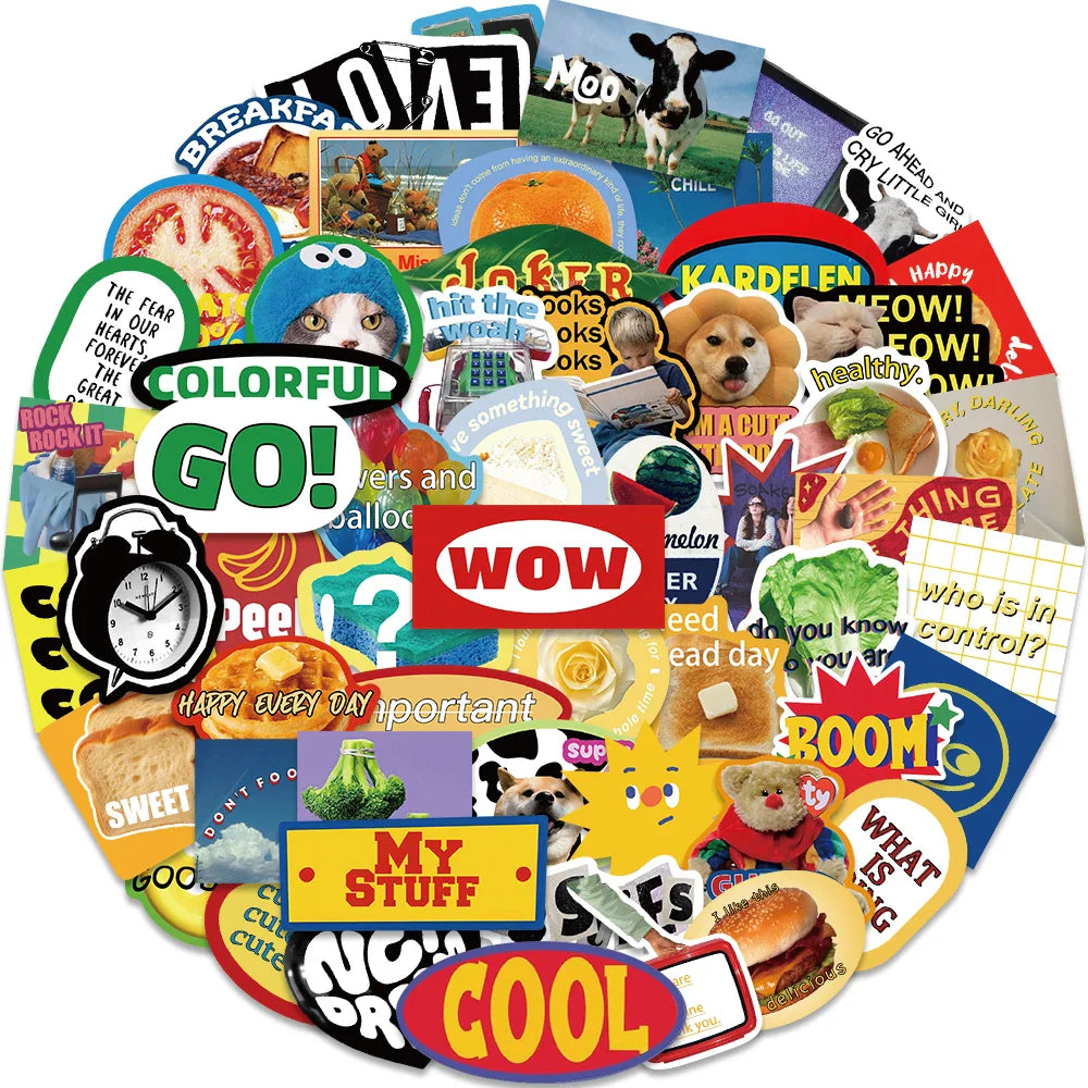 60PCS Vintage Graffiti Art Stickers Waterproof for Bottle, Phone, Laptop, Guitar (Online Order Only)