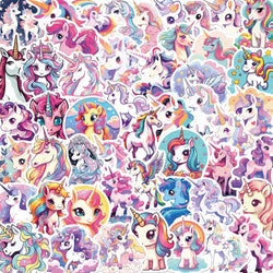10/50pcs Cartoon Cute Rainbow Unicorn Stickers Pack for Scrapbooking Laptop Travel Luggage Laptop Wall Car Decoration Decal (Online Order Only)