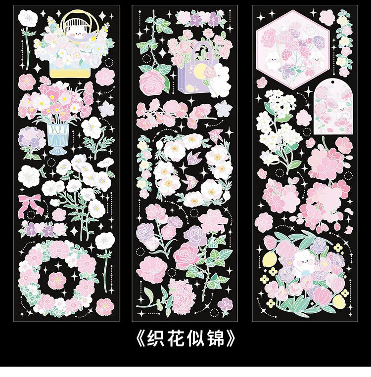 3Pcs/lot Cute Strawberry Flowers Decorative Sticker PET Scrapbooking Sticker Label Diary Album Stationery Aesthetic Art Supplies (ONLINE ORDER ONLY)