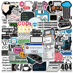 50pcs Funny Cartoon Software Engineer Stickers IT Programming Decals For Laptop Water Bottle Phone Geek Waterproof Graffiti (ONLINE ORDER ONLY)