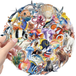 50PCS Cartoon Sea World PET Sticker Aesthetic Decoration Scrapbooking Stationery DIY Hand Accounting Supplies for Kids (ONLINE ORDER ONLY)