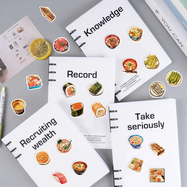 30Pcs Japanese Gourmet Food Stickers for Laptop Scrapbook Waterproof Cartoon Graffiti Decals Cute Sticker Toys Decor (ONLINE ORDER ONLY)