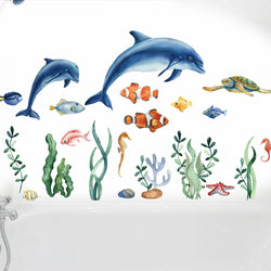 Blue Sea Fish Bubble Wall Sticker for Kids Rooms and Bathroom Decor (ONLINE ORDER ONLY)