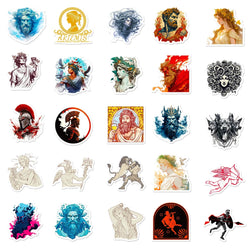 10/50pcs Cool Ancient Greek Mythology Stickers Aesthetic Character Decals DIY Stationery Phone Luggage Car Waterproof Sticker (ONLINE ORDER ONLY)