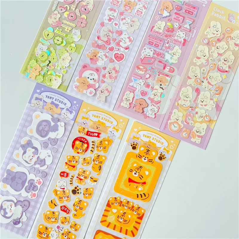 Korean INS Cute Animals Rabbit Decorative Stickers Scrapbooking DIY Album Kawaii Stationery Sticker Art Supplies Personalized (ONLINE ORDER ONLY)