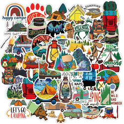 Outdoor Travel Camping Cartoon Stickers Waterproof Decals for Luggage, Guitar, Laptop, Kid Toys (Online Order Only)
