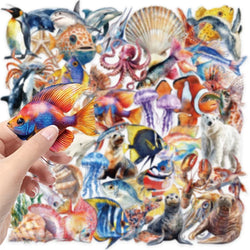 50PCS Cartoon Sea World PET Sticker Aesthetic Decoration Scrapbooking Stationery DIY Hand Accounting Supplies for Kids (ONLINE ORDER ONLY)