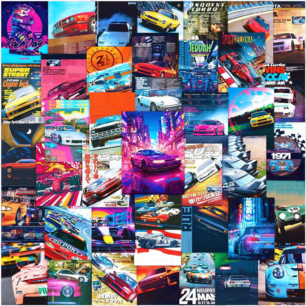 JDM Racing Car Graffiti Stickers Waterproof DIY Skateboard Laptop Motorcycle Decals (Online Order Only)