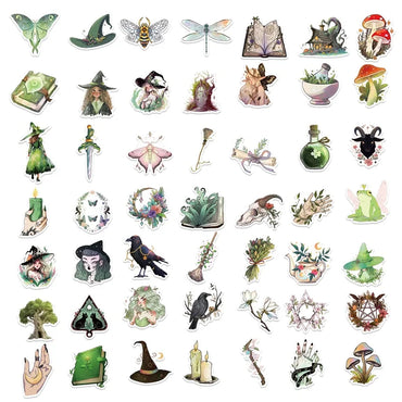 10/30/50PCS Kawaii Forest Witch Decoration Scrapbooking PVC Sticker Aesthetic Korean Stationery School Supplies for Kids (ONLINE ORDER ONLY)