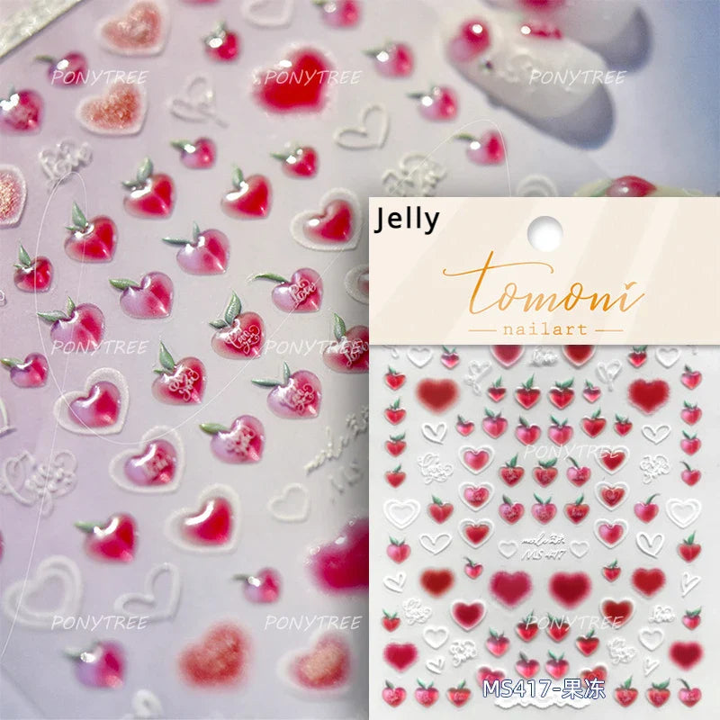 Carambola Grape Honey Peach Cherry Pineapple Pineapple Orange Apple Lemon Bromeliad Fruit Jelly Nail Art Sticker Manicure Decals (ONLINE ORDER ONLY)