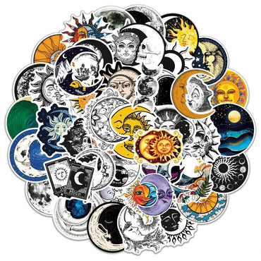 10/30/50PCS Cool Mysterious Moon Gothic Graffiti Stickers Art Aesthetic Decals Kid Toy Skateboard Motorcycle Laptop Car Sticker (ONLINE ORDER ONLY)